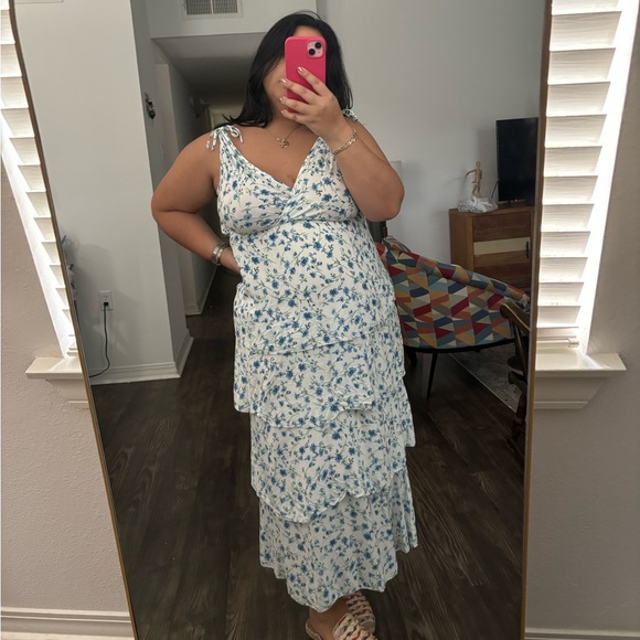 seven island | Dresses | Beautiful Maxi White And Blue Springsummer ...